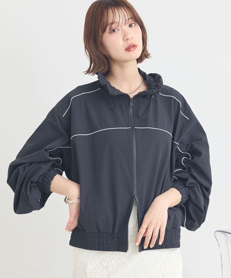 earth music&ecology「パイピングブルゾン」|ブルゾン・スタジャン|Black