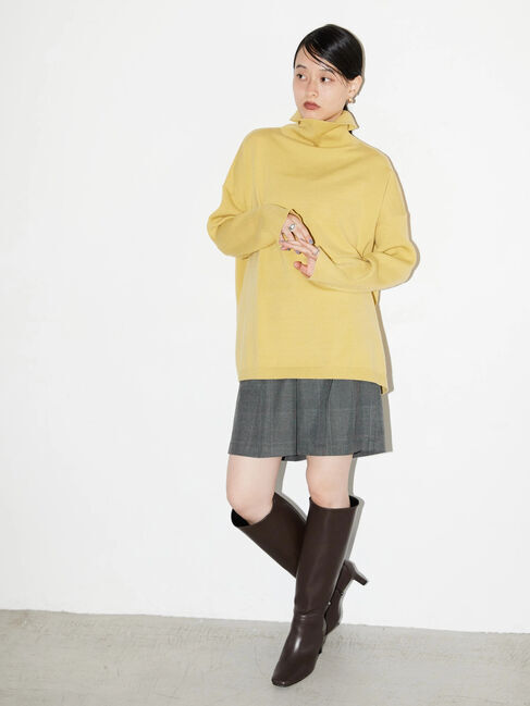  「パチパチしにくいハイネックBIGニットプルオーバー」|ニット・セーター|