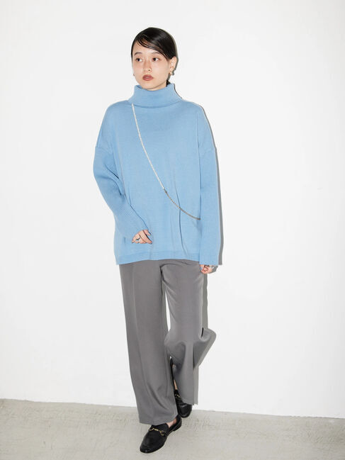  「パチパチしにくいハイネックBIGニットプルオーバー」|ニット・セーター|