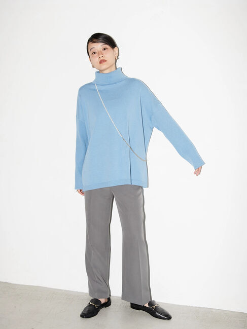  「パチパチしにくいハイネックBIGニットプルオーバー」|ニット・セーター|