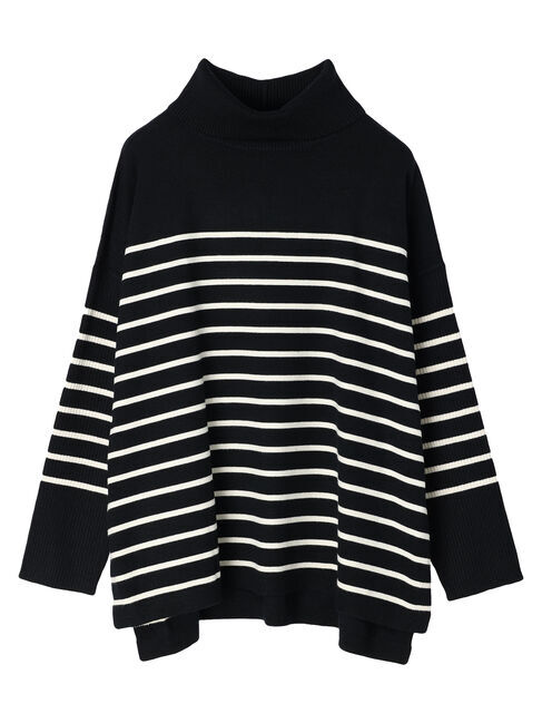  「パチパチしにくいハイネックBIGニットプルオーバー」|ニット・セーター|