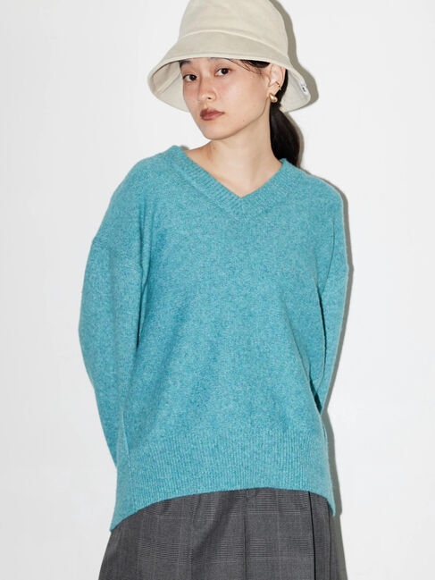  「Vネック前振りコクーンニットプルオーバー」|ニット・セーター|