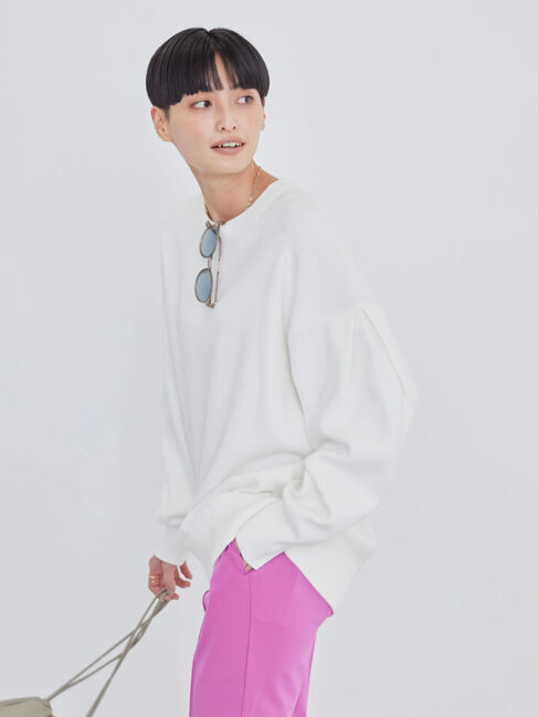 AMERICAN HOLIC「袖タックニットプルオーバー」|ニット・セーター|オフホワイト