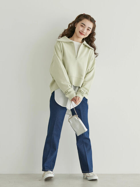  「SET ハーフZIPスウェット+シャツテールプルオーバー」|Tシャツ・カットソー|
