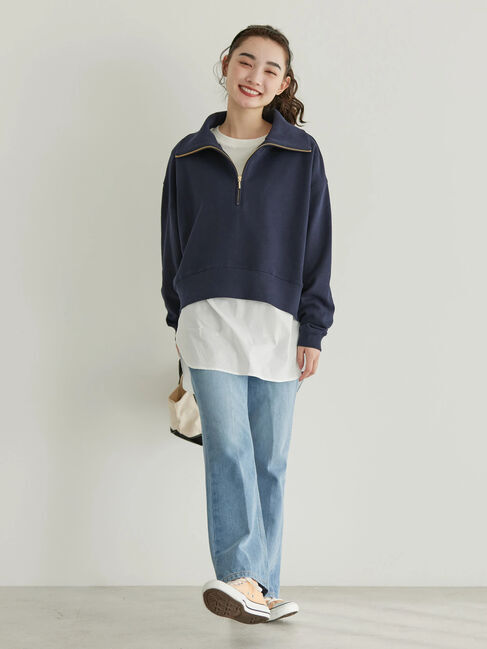 「SET ハーフZIPスウェット+シャツテールプルオーバー」|Tシャツ・カットソー|