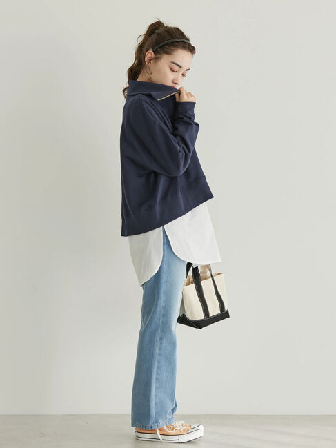  「SET ハーフZIPスウェット+シャツテールプルオーバー」|Tシャツ・カットソー|