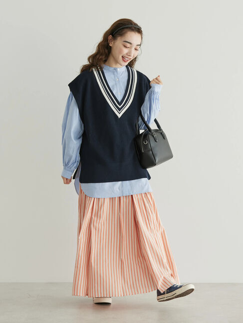 AMERICAN HOLIC「SET　ニットベスト+ボリュームスリーブシャツ」|ニット・セーター|