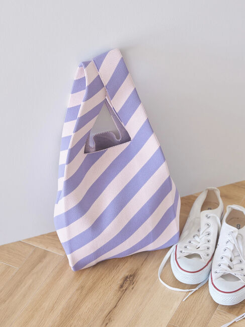  「ニットジャガードBAG」|ハンドバッグ|ピンク