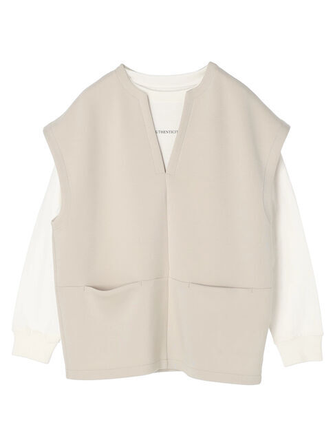  「SET ポンチベスト+カットプルオーバー」|Tシャツ・カットソー|