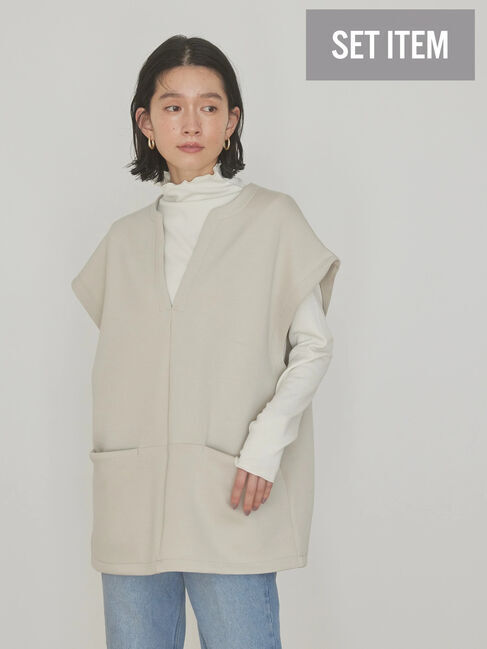 AMERICAN HOLIC「SET　ポンチベスト+シアーカットプルオーバー」|Tシャツ・カットソー|グレーベージュ