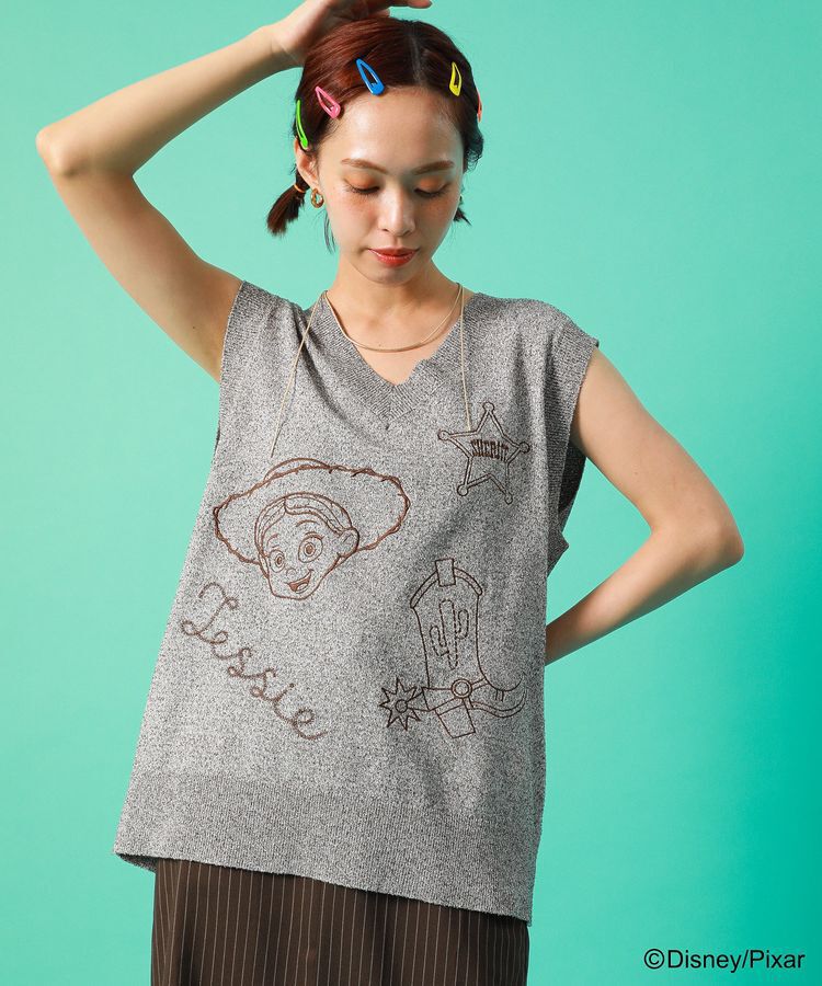 Green Parks「TOY STORY / 刺繍Vネックニットベスト」|ベスト・ジレ|