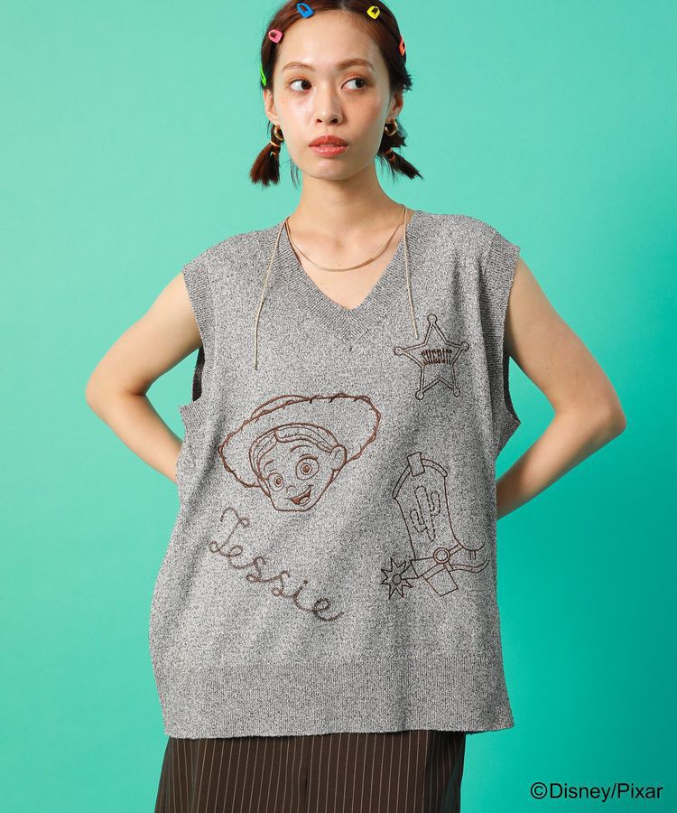 Green Parks「TOY STORY / 刺繍Vネックニットベスト」|ベスト・ジレ|