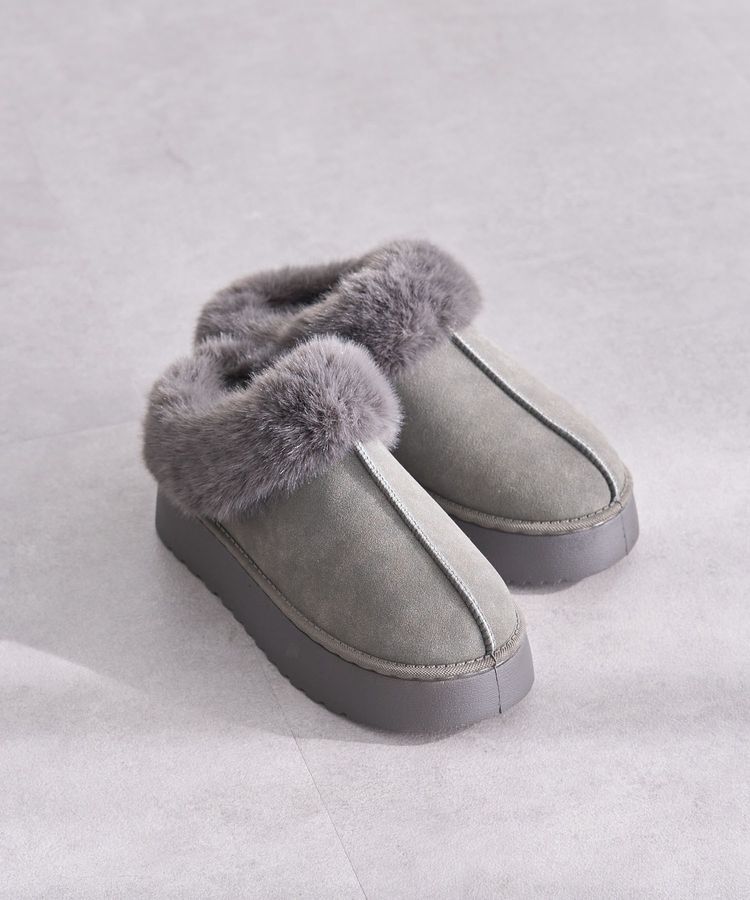Green Parks「・minia フェイクムートンスリッポン」|ショートブーツ|Gray