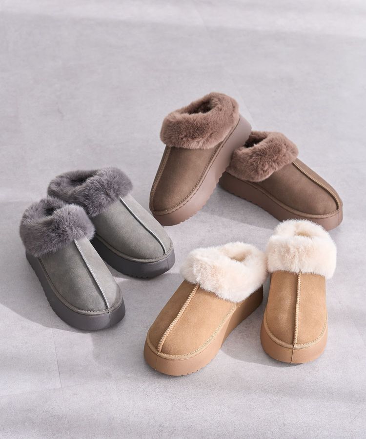 Green Parks「・minia フェイクムートンスリッポン」|ショートブーツ|