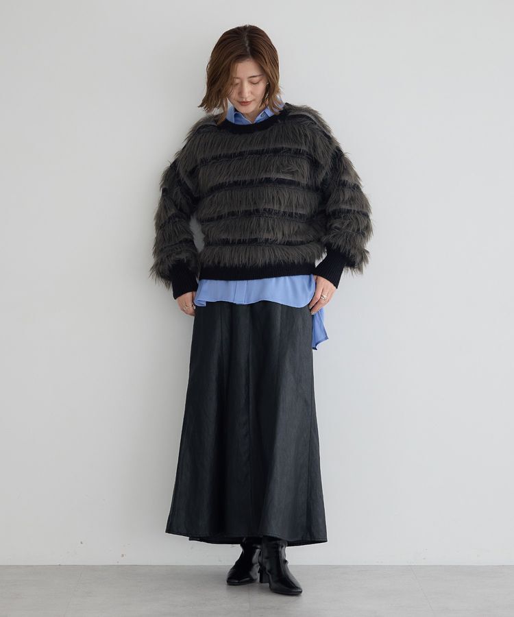 YECCA VECCA「フェザーマルチボーダーニット」|ニット・セーター|