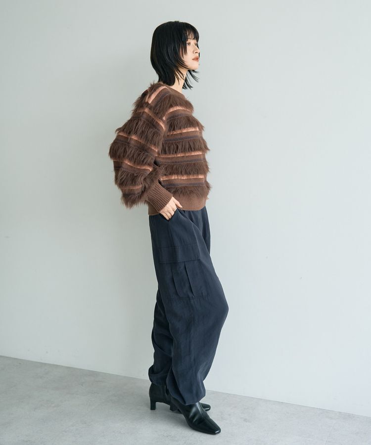 YECCA VECCA「フェザーマルチボーダーニット」|ニット・セーター|