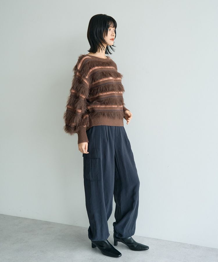 YECCA VECCA「フェザーマルチボーダーニット」|ニット・セーター|