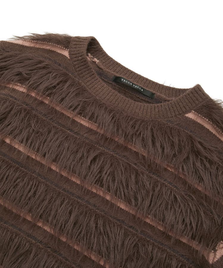 YECCA VECCA「フェザーマルチボーダーニット」|ニット・セーター|
