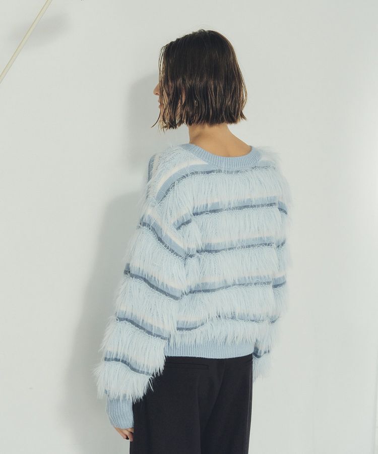 YECCA VECCA「フェザーマルチボーダーニット」|ニット・セーター|
