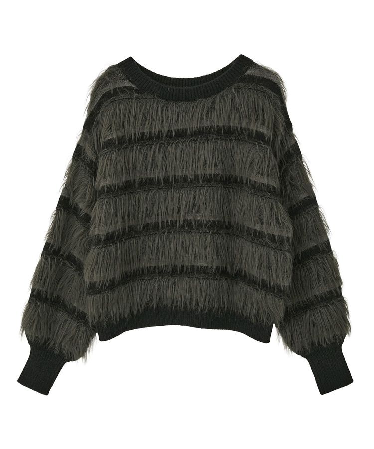 YECCA VECCA「フェザーマルチボーダーニット」|ニット・セーター|