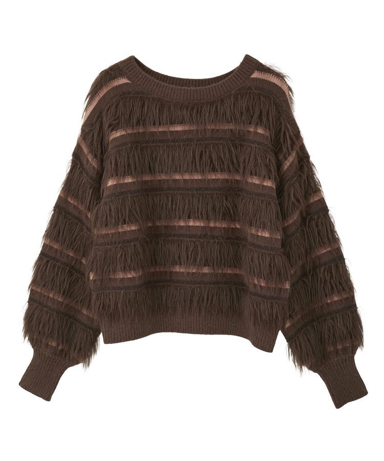 YECCA VECCA「フェザーマルチボーダーニット」|ニット・セーター|