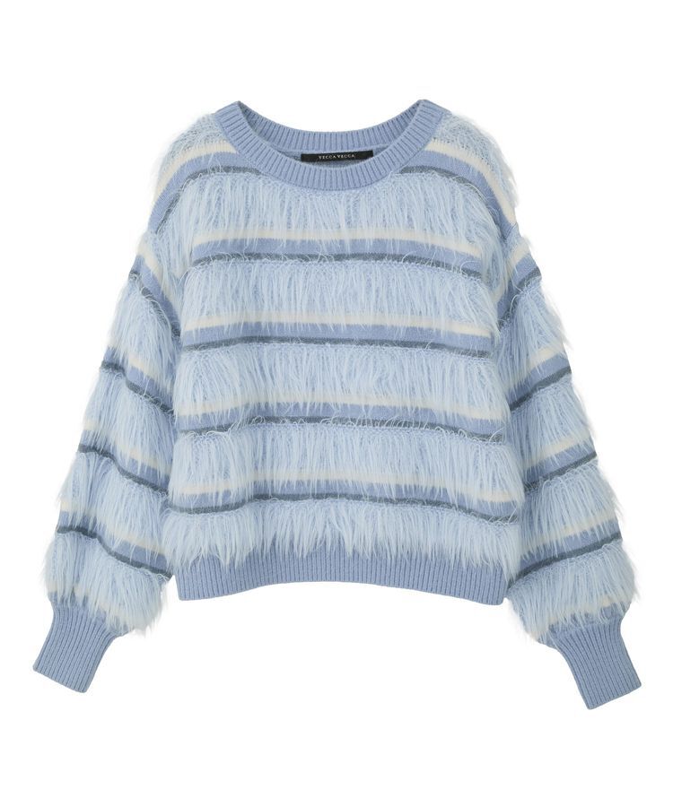 YECCA VECCA「フェザーマルチボーダーニット」|ニット・セーター|