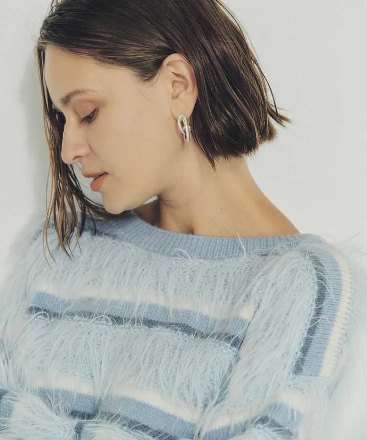 YECCA VECCA「フェザーマルチボーダーニット」|ニット・セーター|