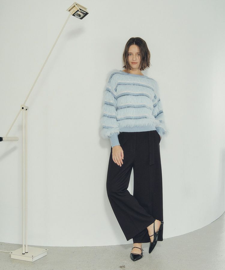 YECCA VECCA「フェザーマルチボーダーニット」|ニット・セーター|