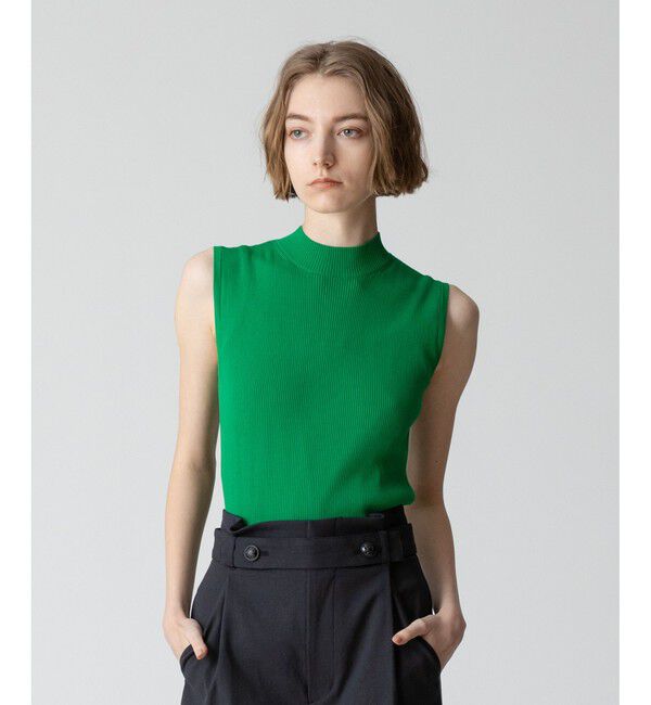 allureville「バック釦ディティールプルオーバー」|ニット・セーター|グリーン