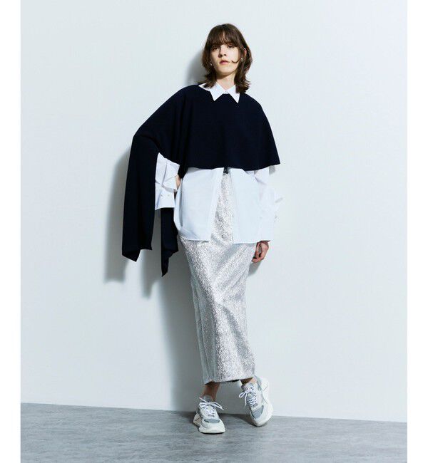 allureville「ハイツイストウールアシメケープ」|ニット・セーター|