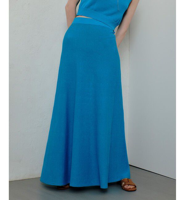 allureville「ハイゲージペーパーヤーンフレアスカート」|フレア|