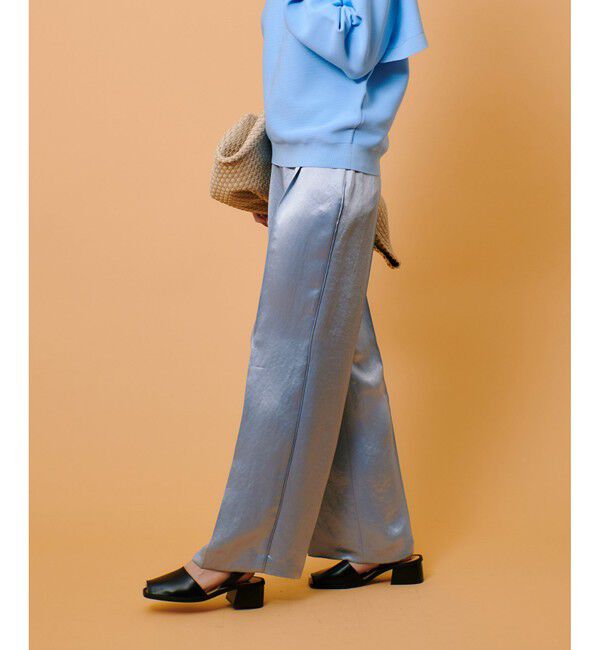 allureville「アセテートサテンタックパンツ」|チノ|