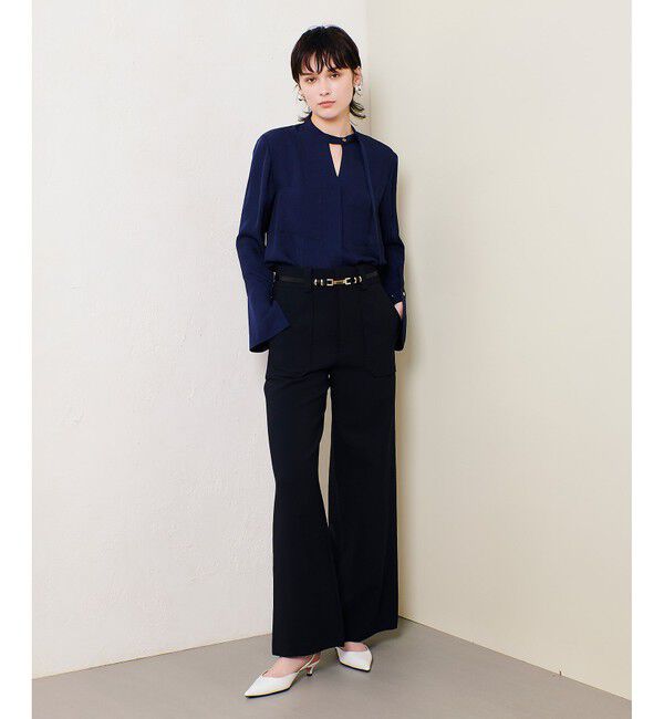 allureville「アセテートサテンタックパンツ」|チノ|