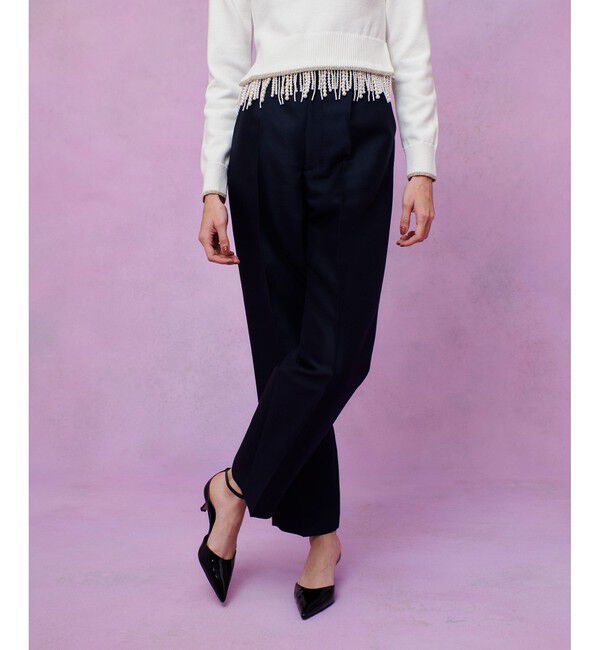 LOULOU WILLOUGHBY「【LOULOU WILLOUGHBY】シルクウールツイルタックパンツ」|チノ|