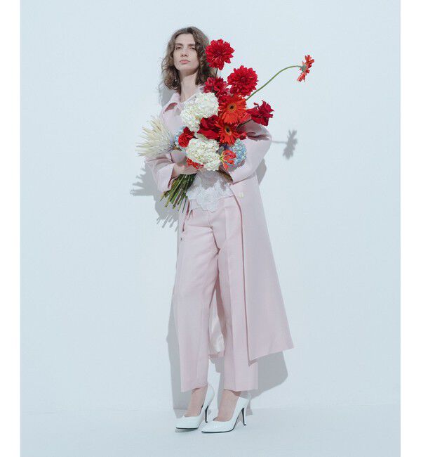 LOULOU WILLOUGHBY「【LOULOU WILLOUGHBY】シルクウールツイルロングコート」|ダッフルコート|