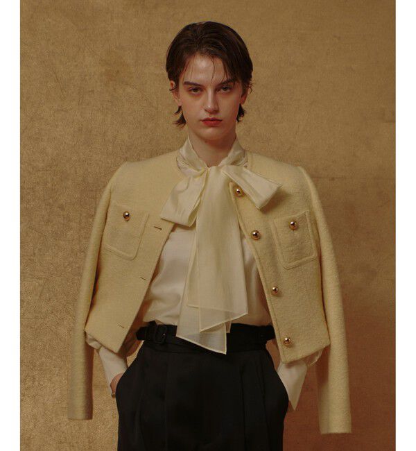 allureville「ブークレーノーカラージャケット」|ノーカラージャケット|