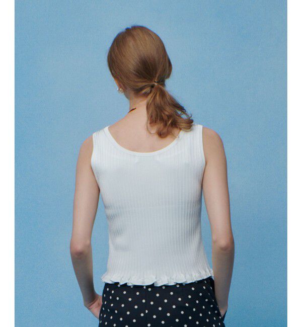 LOULOU WILLOUGHBY「【LOULOU WILLOUGHBY】ワイドリブヘムフリルタンク」|タンクトップ|