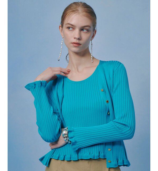 LOULOU WILLOUGHBY「【LOULOU WILLOUGHBY】ワイドリブヘムフリルタンク」|タンクトップ|