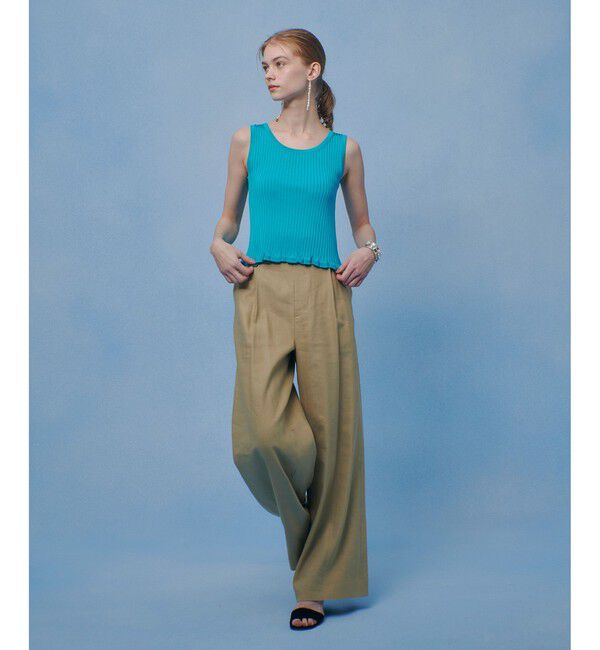 LOULOU WILLOUGHBY「【LOULOU WILLOUGHBY】ワイドリブヘムフリルタンク」|タンクトップ|