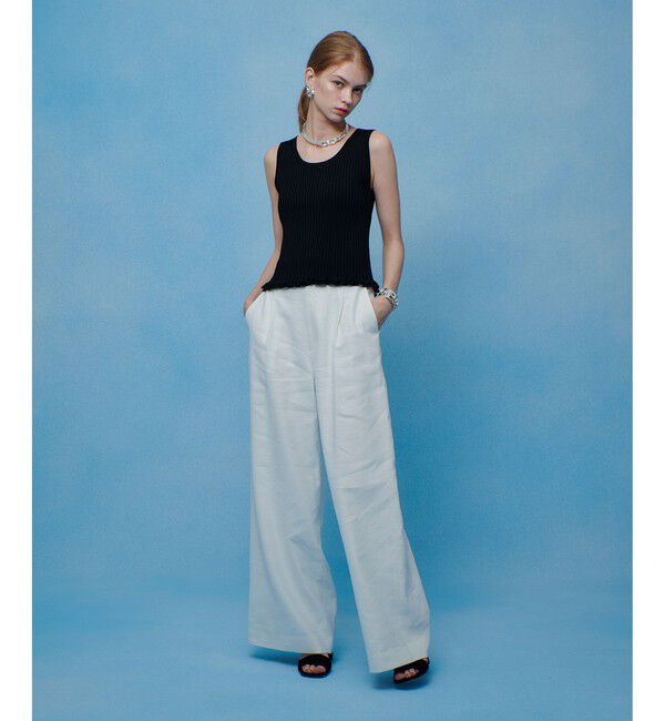 LOULOU WILLOUGHBY「【LOULOU WILLOUGHBY】ワイドリブヘムフリルタンク」|タンクトップ|