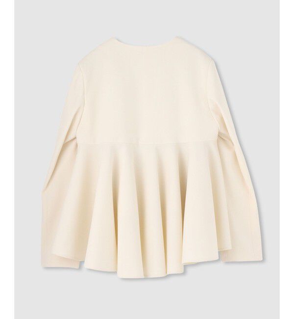 LOULOU WILLOUGHBY「【LOULOU WILLOUGHBY】ダブルクロスフレアペプラムジャケット」|ノーカラージャケット|