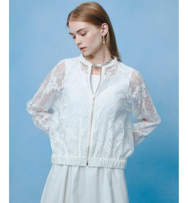 LOULOU WILLOUGHBY「【LOULOU WILLOUGHBY】オーガンレースブルゾン」|ブルゾン・スタジャン|