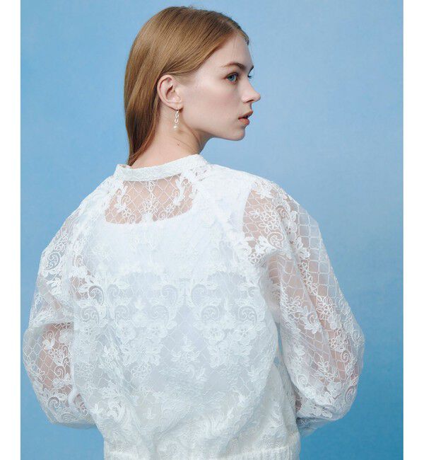 LOULOU WILLOUGHBY「【LOULOU WILLOUGHBY】オーガンレースブルゾン」|ブルゾン・スタジャン|