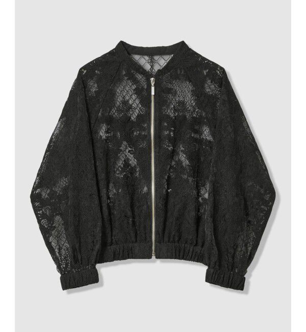 LOULOU WILLOUGHBY「【LOULOU WILLOUGHBY】オーガンレースブルゾン」|ブルゾン・スタジャン|ブラック