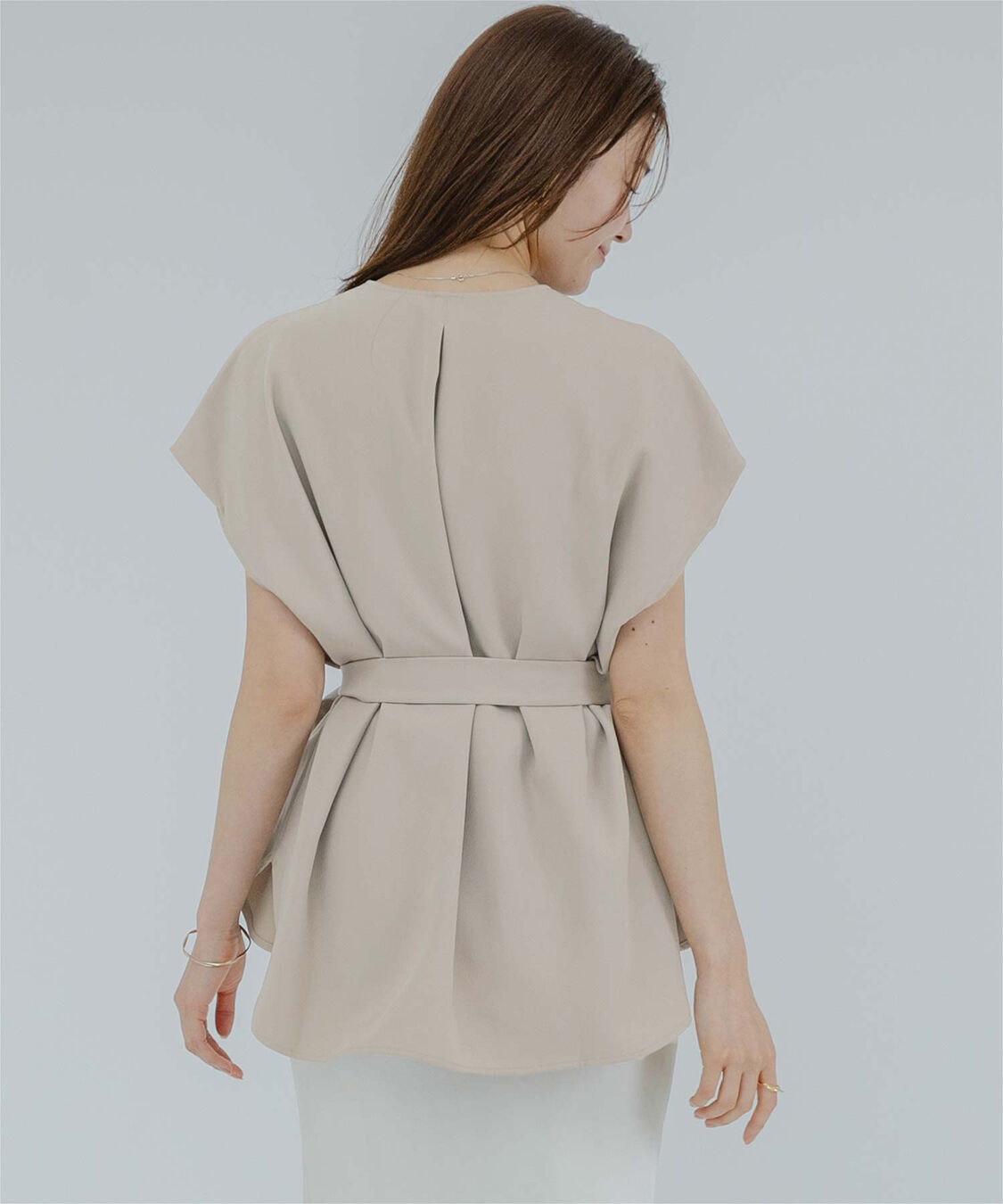 ur's「フレンチスリーブショルダータックノーカラーブラウス」|シャツ・ブラウス|