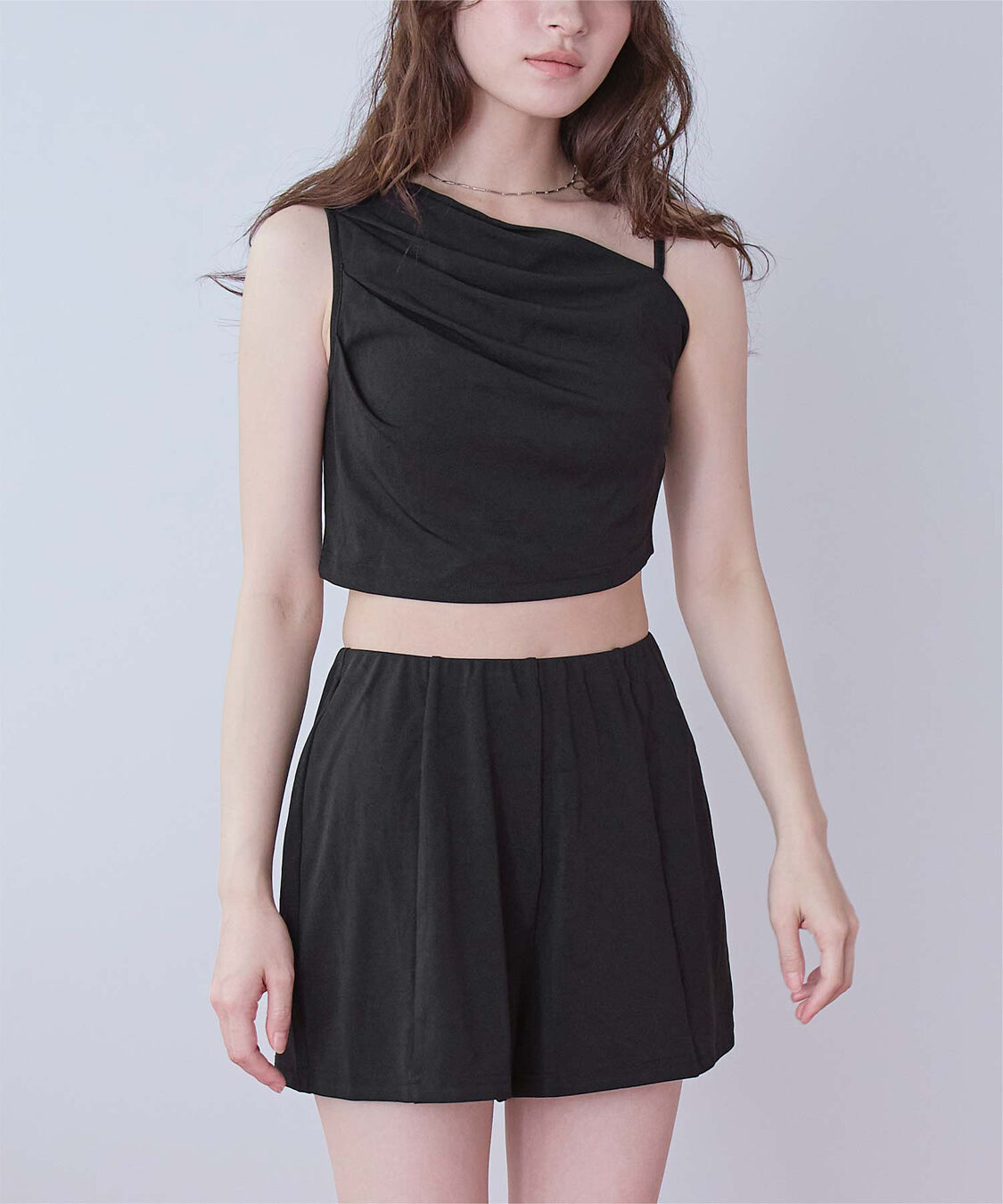 SEA DRESS「ショートパンツ付タックビキニ」|ビキニ|ブラック