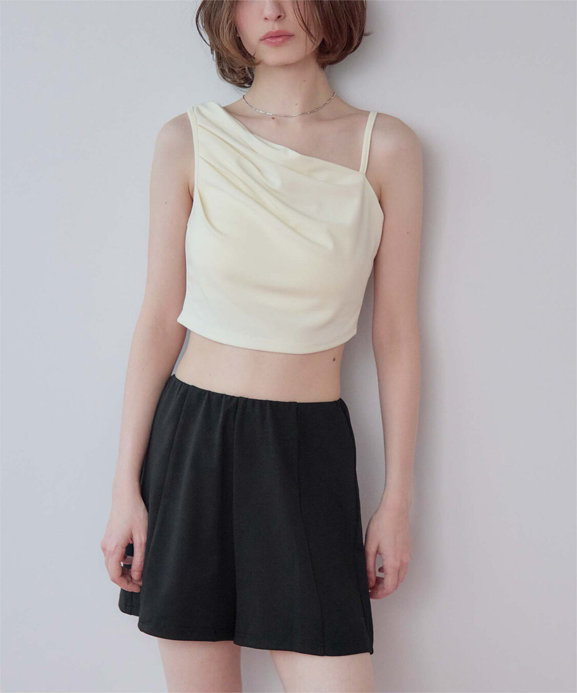 SEA DRESS「ショートパンツ付タックビキニ」|ビキニ|オフホワイト