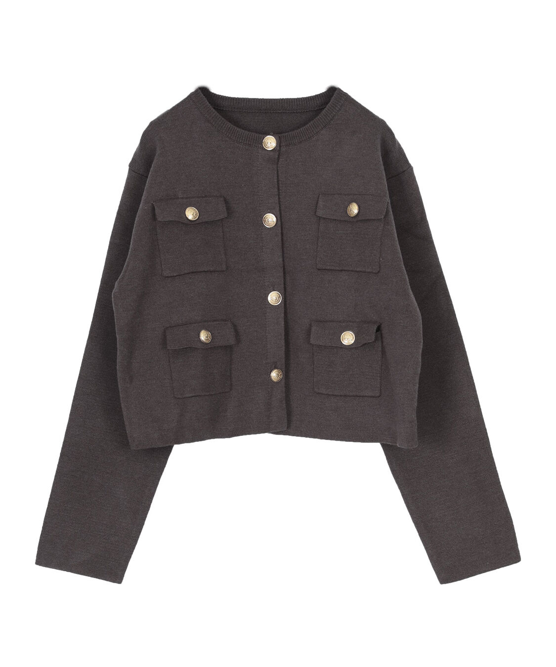 ur's「【星玲奈さんコラボアイテム】ゴールド釦ニットカーディガン/ジャケット」|カーディガン|