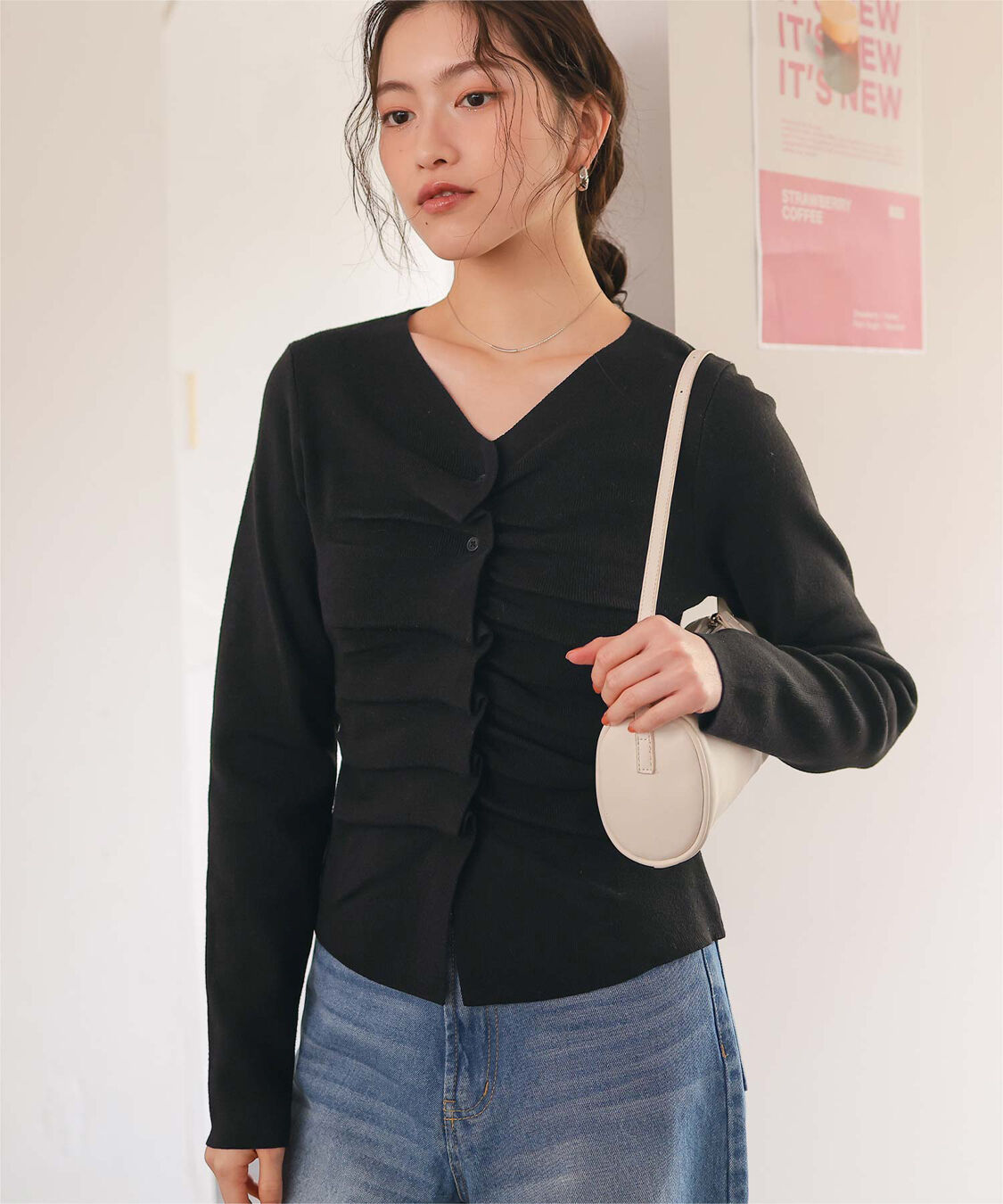 titivate「フロントギャザーニットトップス」|ニット・セーター|