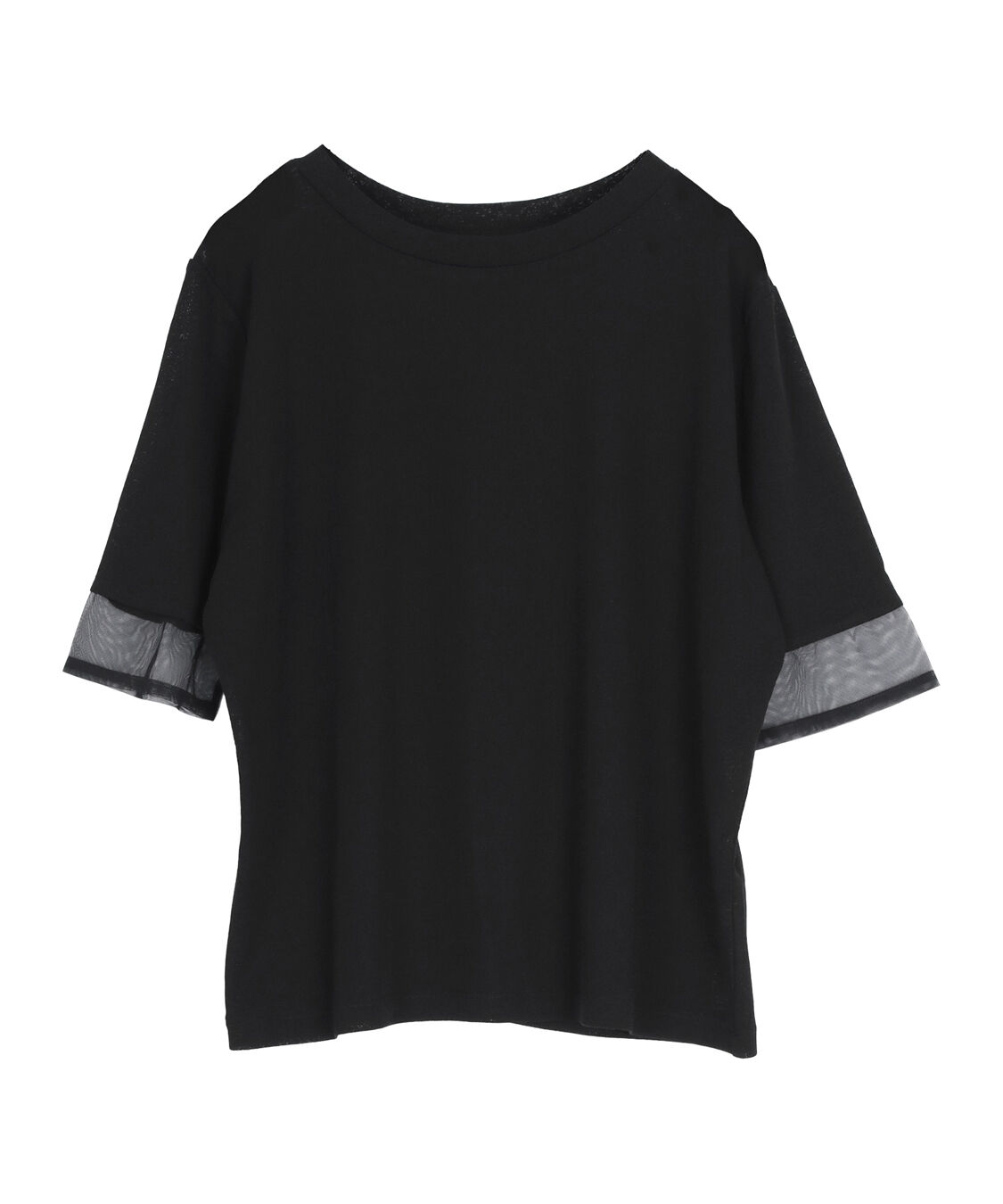 titivate「シアー切替ハーフスリーブカットソートップス」|Tシャツ・カットソー|